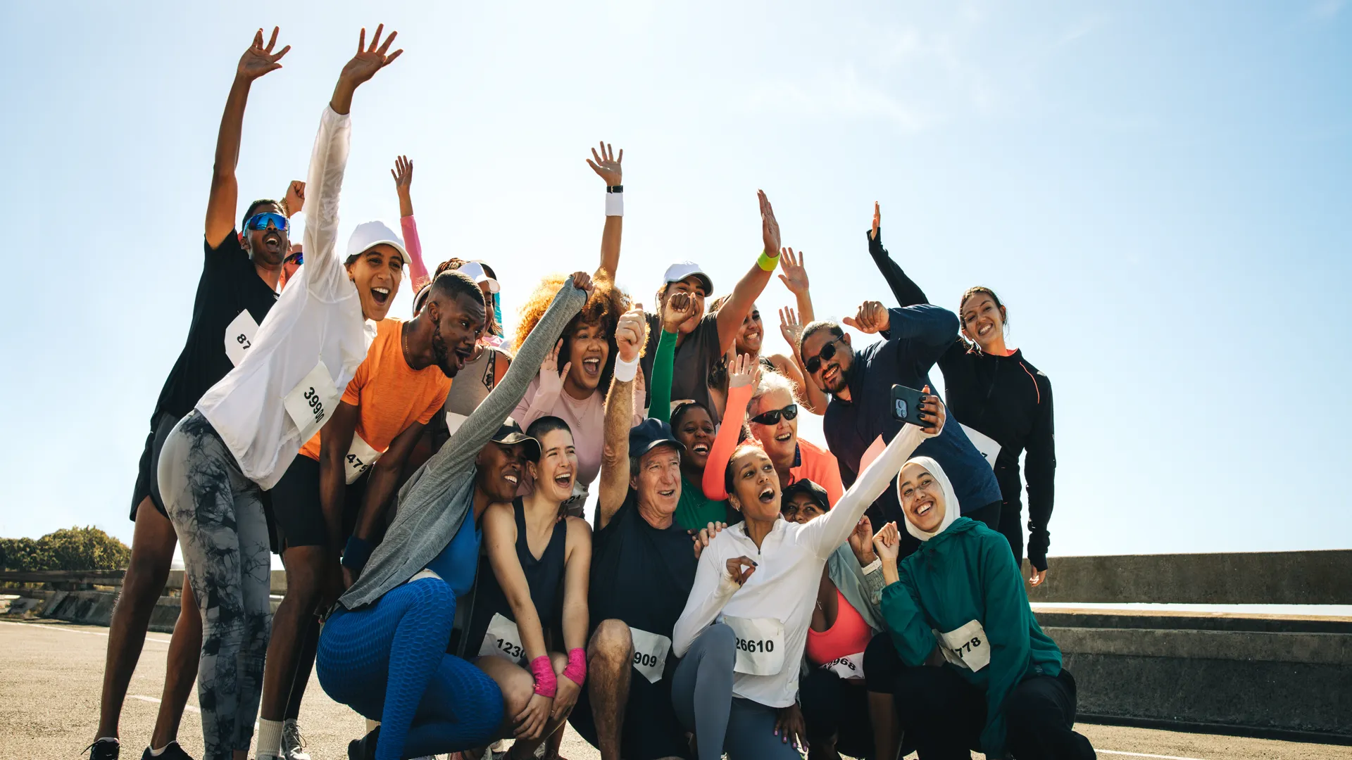 Course en groupe dans un parc
